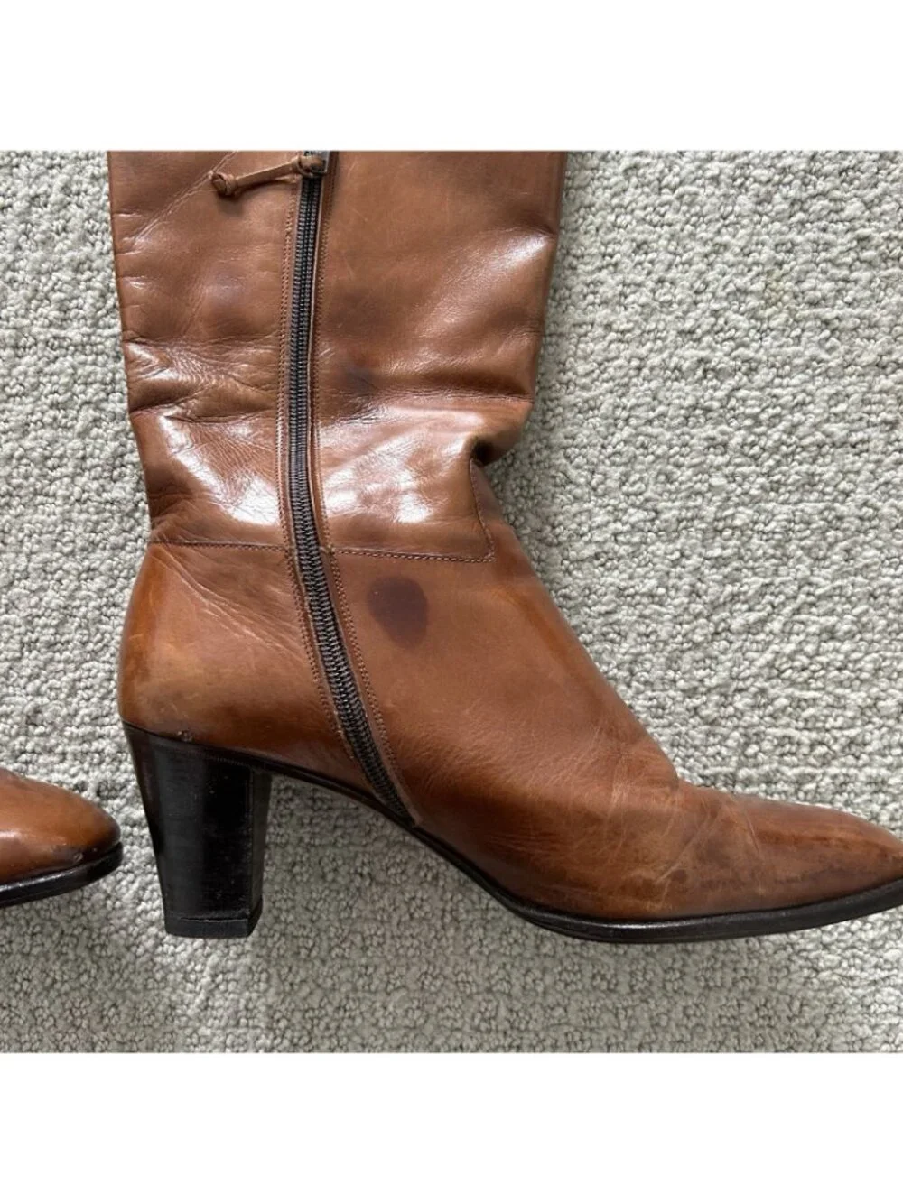 Vintage Salvatore Ferragamo Women’s Boots Cognac Brown Knee High Riding Size 5.5
